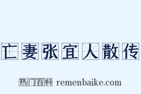 亡妻张宜人散传是什么意思的图片